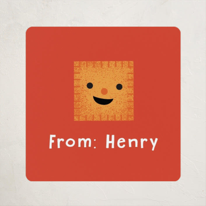 "Cheezy" - Custom Stickers in Peach by Annie Holmquist - Front