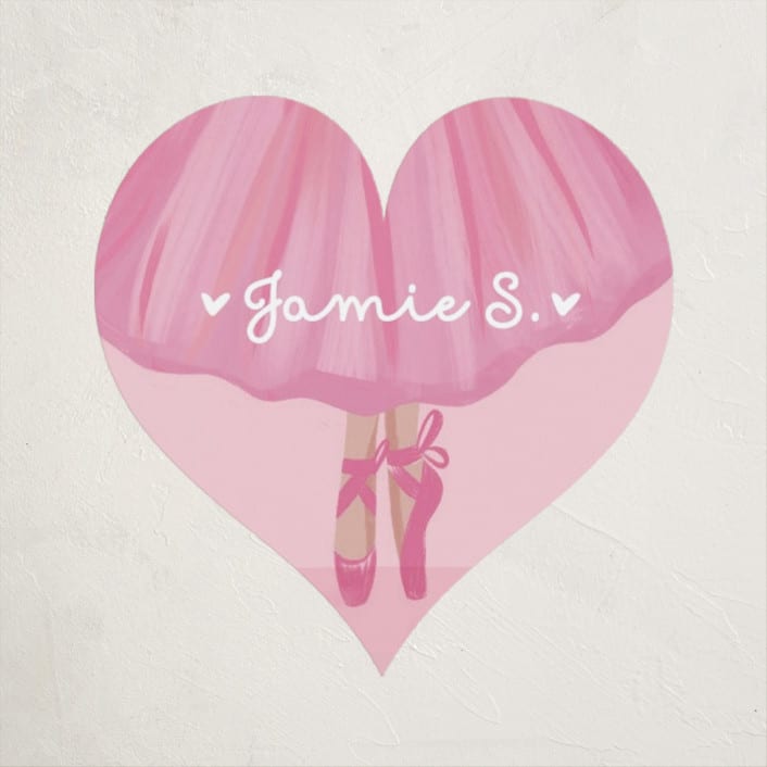 "Heart Twirl" - Custom Stickers in Blush by Gina Grittner - Front