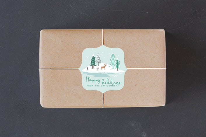 "WinterLand" - Custom Stickers in Aqua by Sharon O. - Front