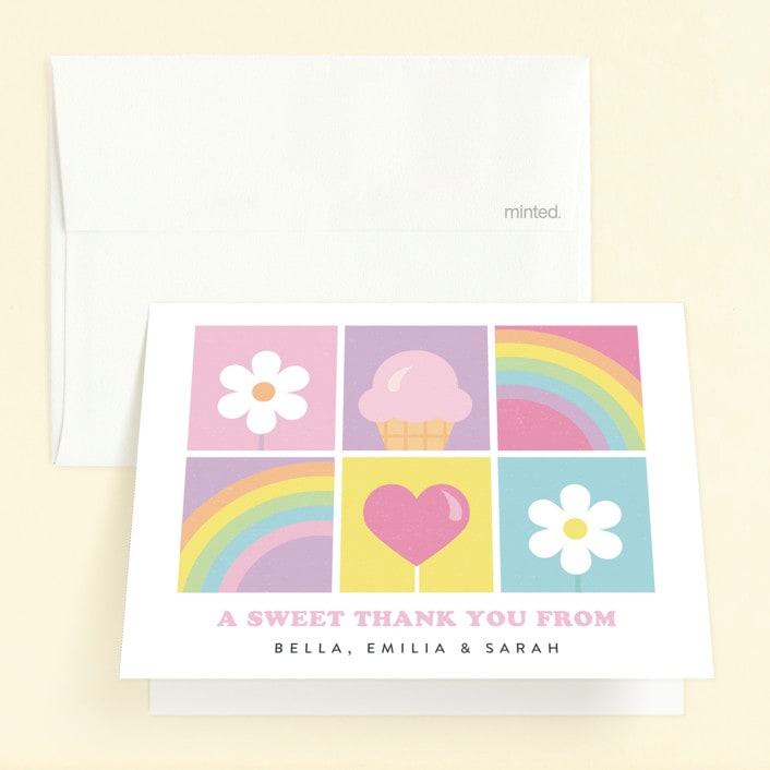 "Sweet Party" - Children's Birthday Party Thank You Cards in Cupcake by Maria Alou - Front