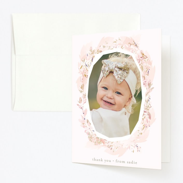 "kiddies crown" - Children's Birthday Party Thank You Cards in Blush by Phrosné Barwood - Front