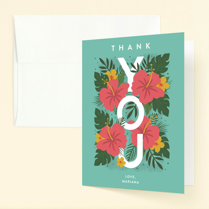 "Festive One" - Children's Birthday Party Thank You Cards in Evergreen by Joanne James - Front