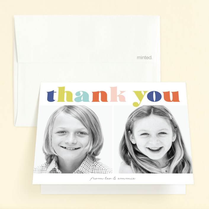 "Party Party" - Children's Birthday Party Thank You Cards in Gumdrops by Jessie Steury - Front