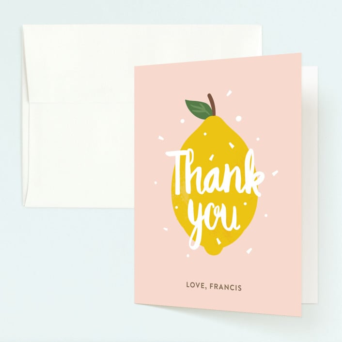 "Lemonade Fun" - Children's Birthday Party Thank You Cards in Candy by Joanne James - Front