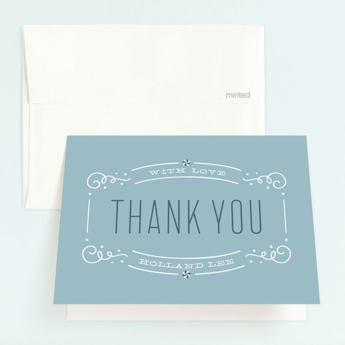 "Wintery Fun" - Children's Birthday Party Thank You Cards in Frost by Leah Bisch - Front