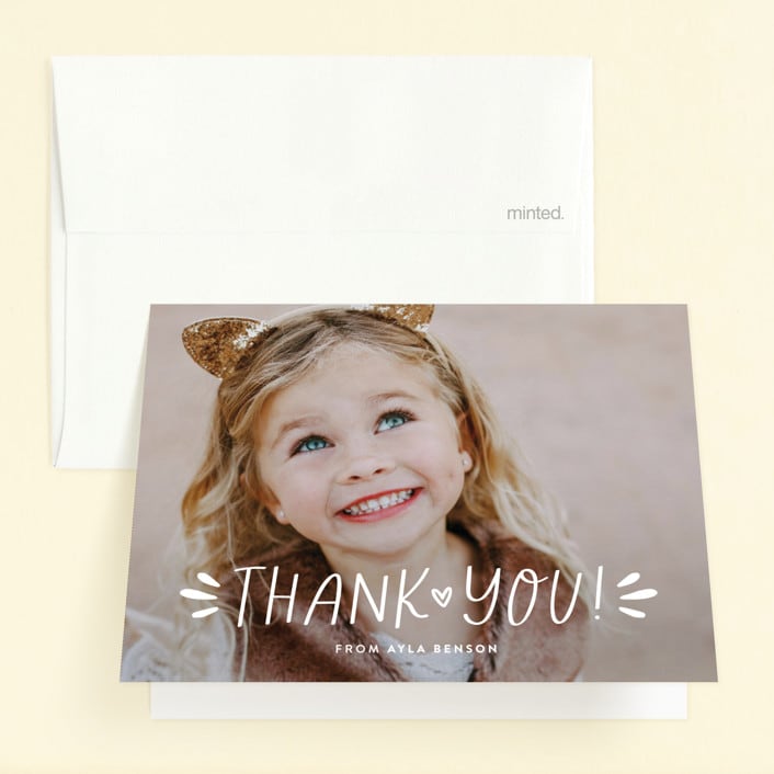 "birthday doodle" - Children's Birthday Party Thank You Cards in Icing by Ashley Rosenbaum - Front