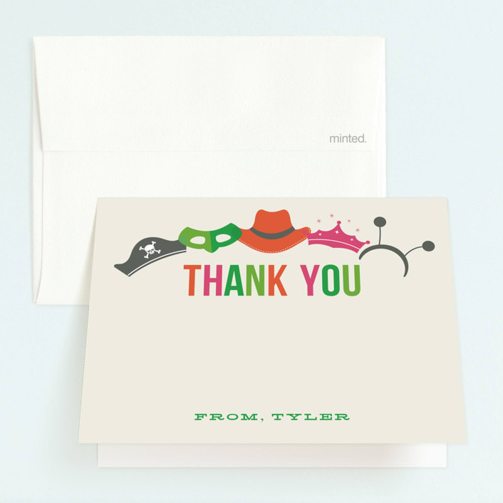 "Costume Party" - Children's Birthday Party Thank You Cards in Fun by Jill Means - Front