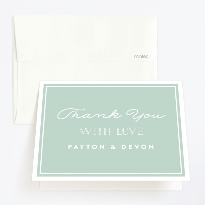"Twin Joy" - Children's Birthday Party Thank You Cards in Seaglass by Erica Krystek - Front