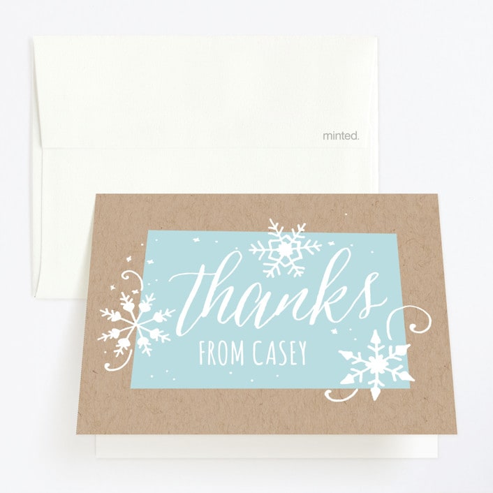 "Wintery" - Children's Birthday Party Thank You Cards in Frost by JeAnna Casper - Front