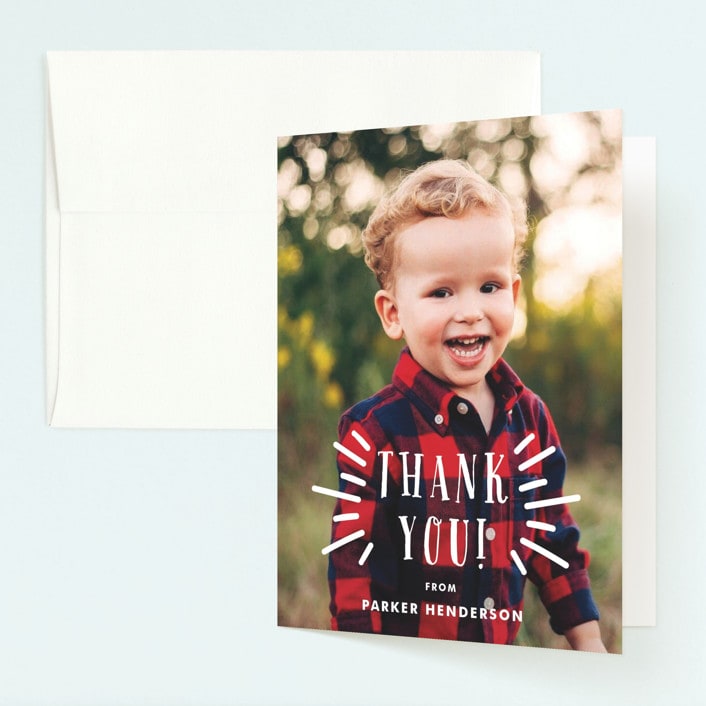 "Shout Out" - Children's Birthday Party Thank You Cards in Frosting by Oma N. Ramkhelawan - Front
