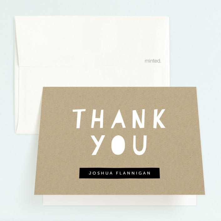 "Cardboard Box" - Children's Birthday Party Thank You Cards in Watermelon by Lehan Veenker - Front