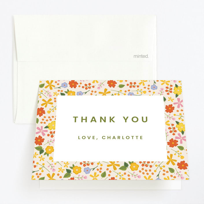 "little wildflower" - Children's Birthday Party Thank You Cards in Vibrant by Ellen Schlegelmilch - Front
