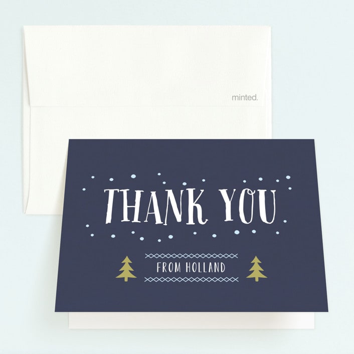 "What Fun" - Children's Birthday Party Thank You Cards in Midnight by Carolyn MacLaren - Front