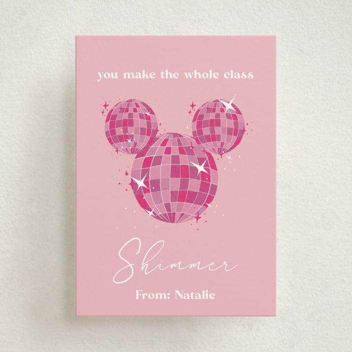"you make the class shimmer" - Classroom Valentines in Peony by CDesignbychen - Front