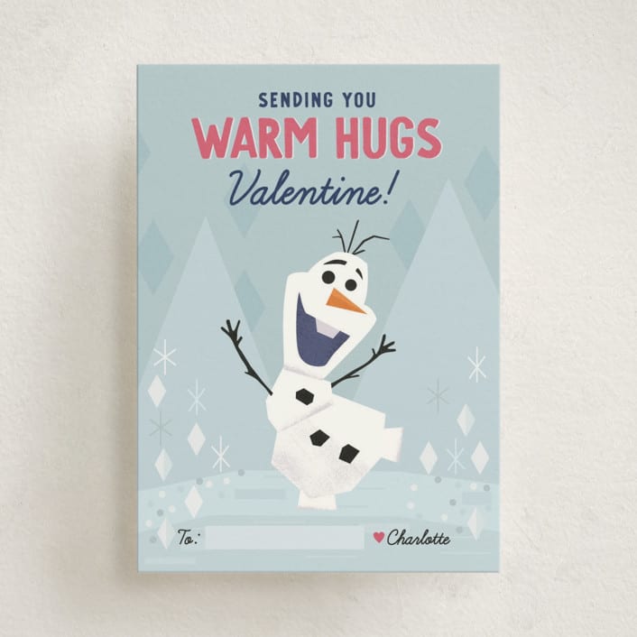 "Disney's Olaf Warm Hugs" - Classroom Valentines in Frost by Oma N. Ramkhelawan - Front