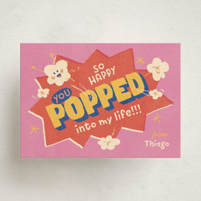 "Happy pop" - Classroom Valentines in Pink Candy by Leia Matt - Front
