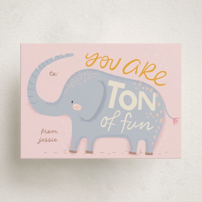 "Ton of Fun" - Classroom Valentines in Cotton Candy by Vera Lim - Front