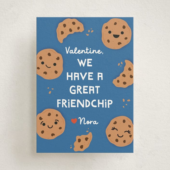 "Friendchip" - Classroom Valentines in Azure by Annie Holmquist - Front