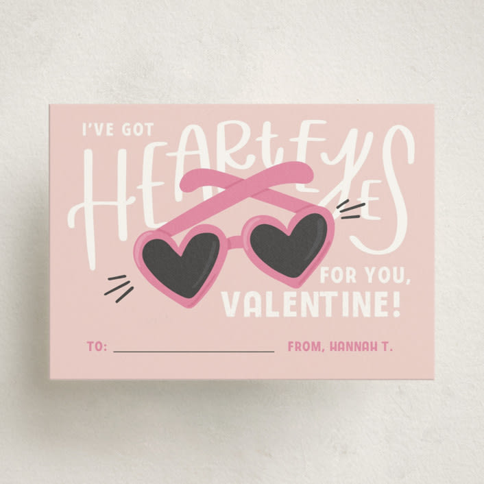 "Heart Eyes Sunglasses" - Classroom Valentines in Bubblegum by Olivia Goree - Front
