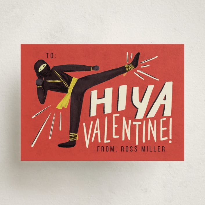 "HIYA Valentine" - Classroom Valentines in Sunset by Shiny Penny Studio - Front