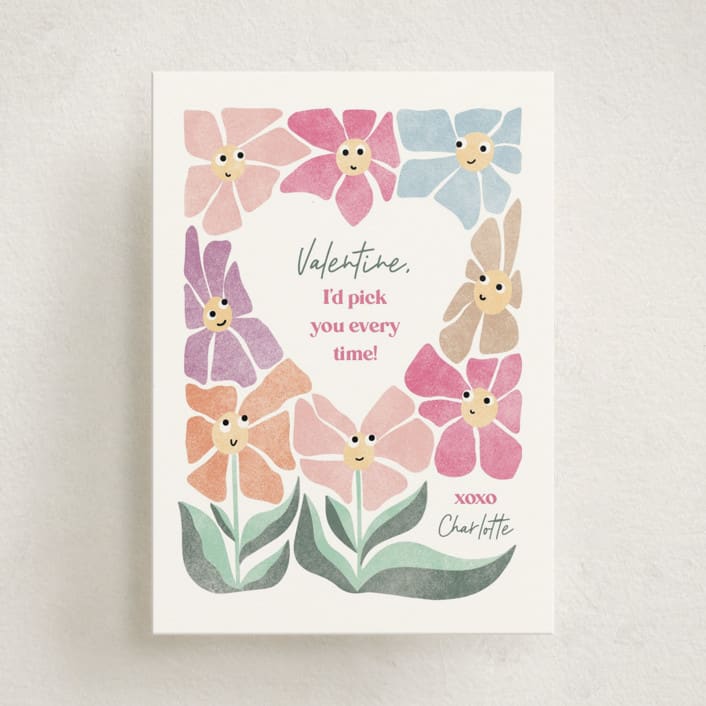 "Wildflower" - Classroom Valentines in Wildflower by Pixel and Hank - Front