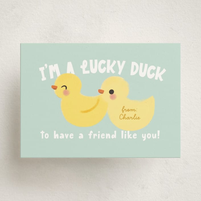"Lucky Duck" - Classroom Valentines in Sea by Itsy Belle Studio - Front