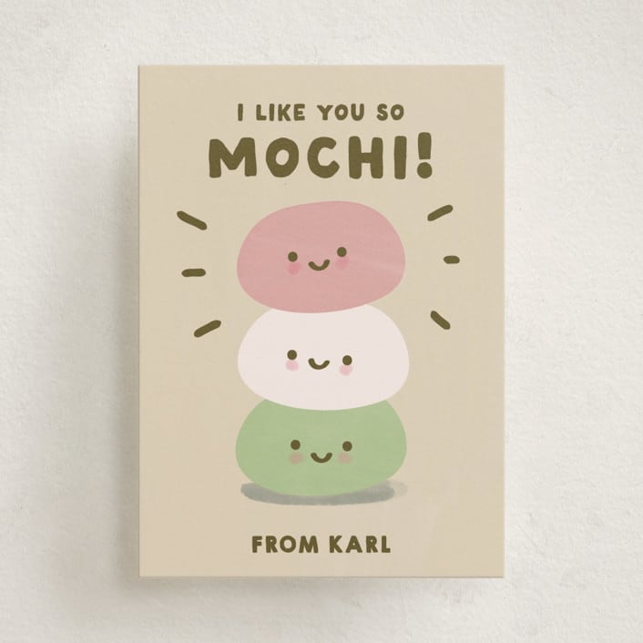 "So Mochi" - Classroom Valentines in Olive by Ani Somi - Front