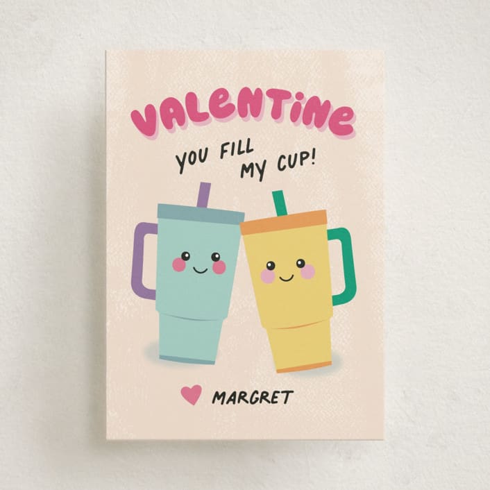 "Fill my cup" - Classroom Valentines in Candy by Pixel and Hank - Front