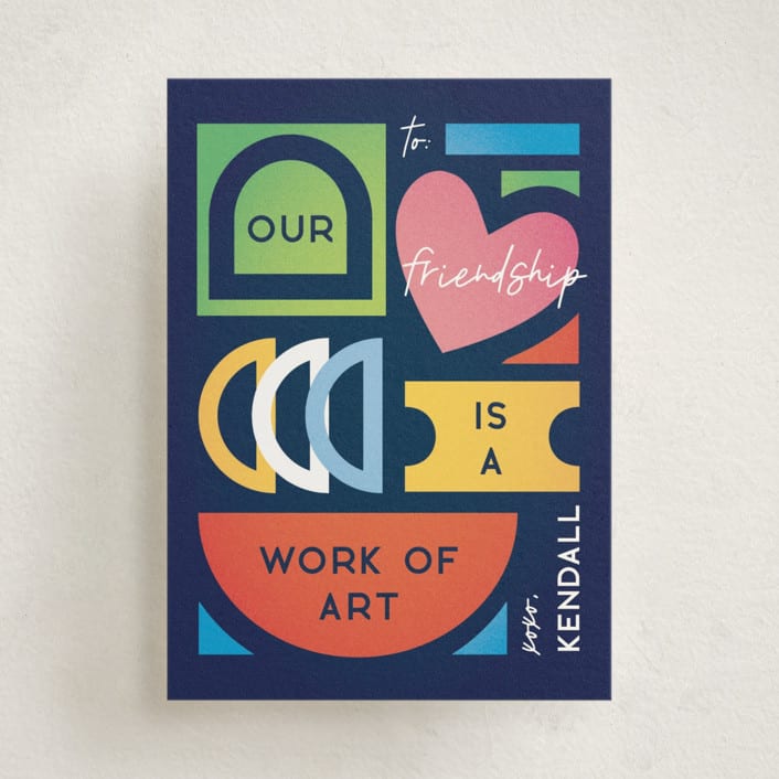 "Art of friendship" - Classroom Valentines in Navy by Ana de Sousa - Front