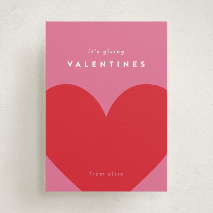 "Vibes" - Classroom Valentines in Hot Pink by Erin L. Wilson - Front