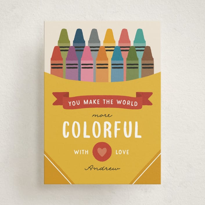 "Crayon Box" - Classroom Valentines in Lemondrop by Michelle Taylor - Front
