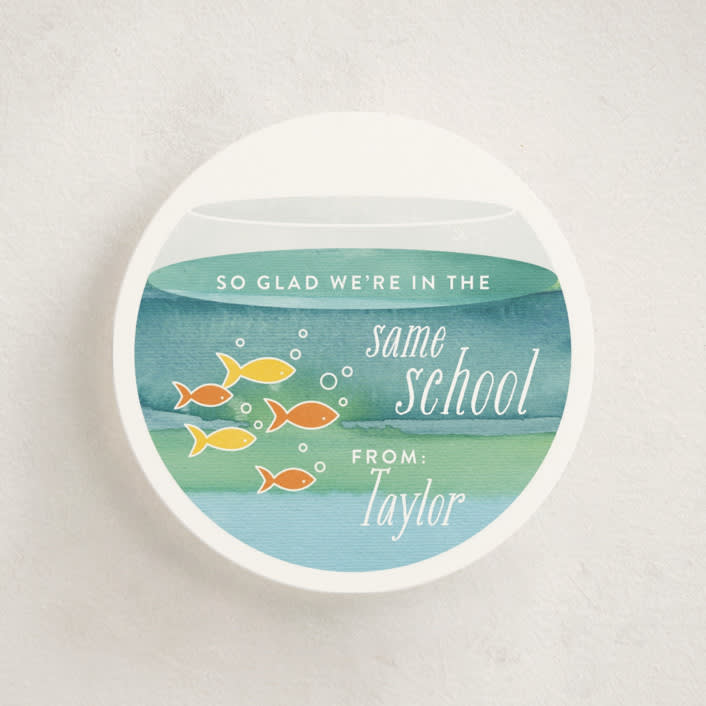 "School Of Fish" - Classroom Valentines in Goldfish by Jill Means - Front
