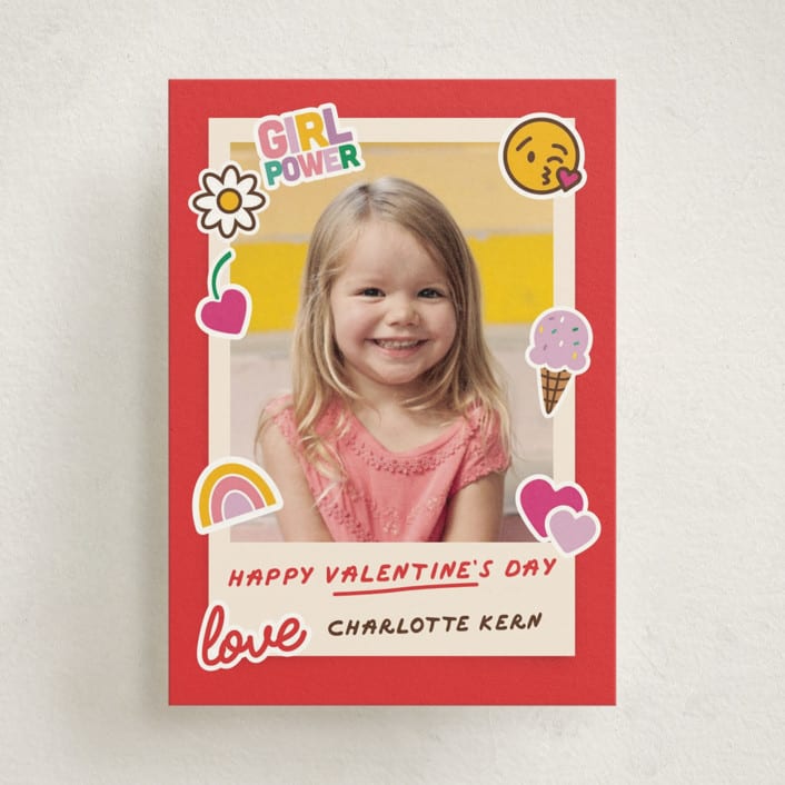 "stickers" - Classroom Valentines in Cherry by Jennifer Lew - Front