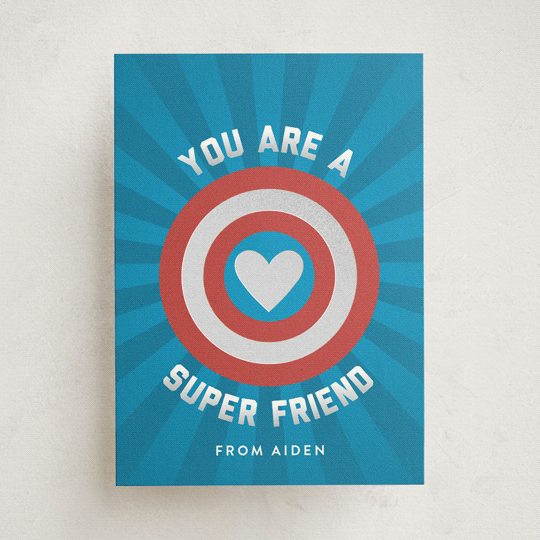 "Super Friend" - Classroom Valentines in Aquarium by Shari Margolin - Front