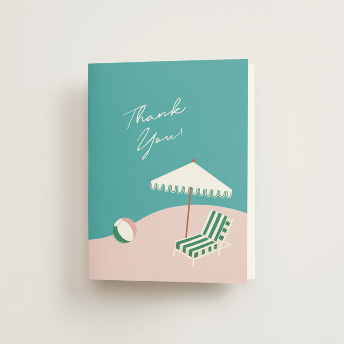 "Last Splash Pool Party" - Bachelorette Party Thank You Cards in Petal by Becky Nimoy - Front