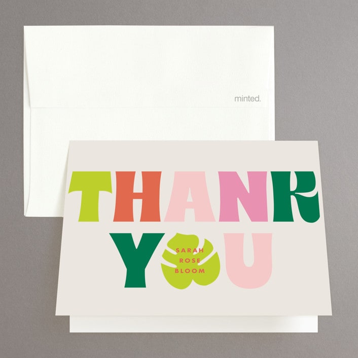 "Tropic Hot" - Bachelorette Party Thank You Cards in Tropical by Baumbirdy - Front