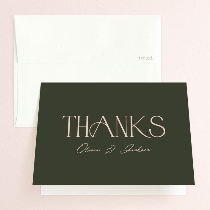 "Entwined" - Engagement Party Thank You Cards in Forest by Owl and Toad - Front