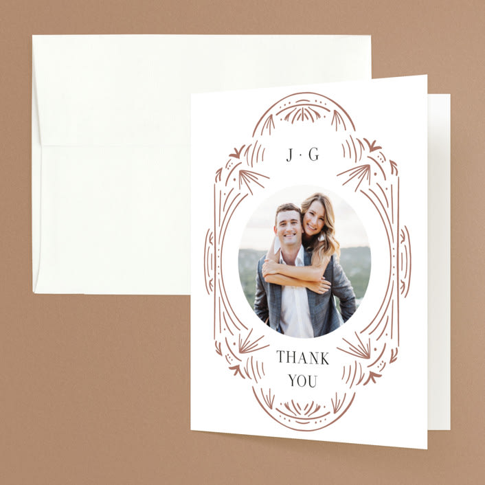 "Glam" - Engagement Party Thank You Cards in Pearl by Summer Winkelman - Front