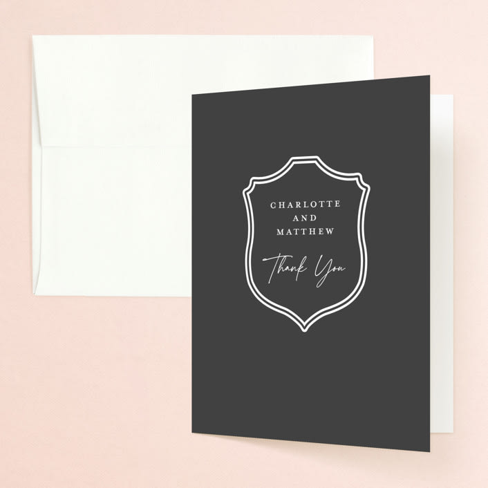 "Libations" - Engagement Party Thank You Cards in Midnight by mo kelley - Front
