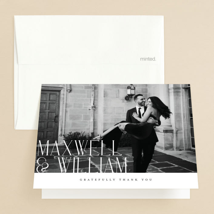 "Modern Editorial" - Engagement Party Thank You Cards in Ink by Ana de Sousa - Front