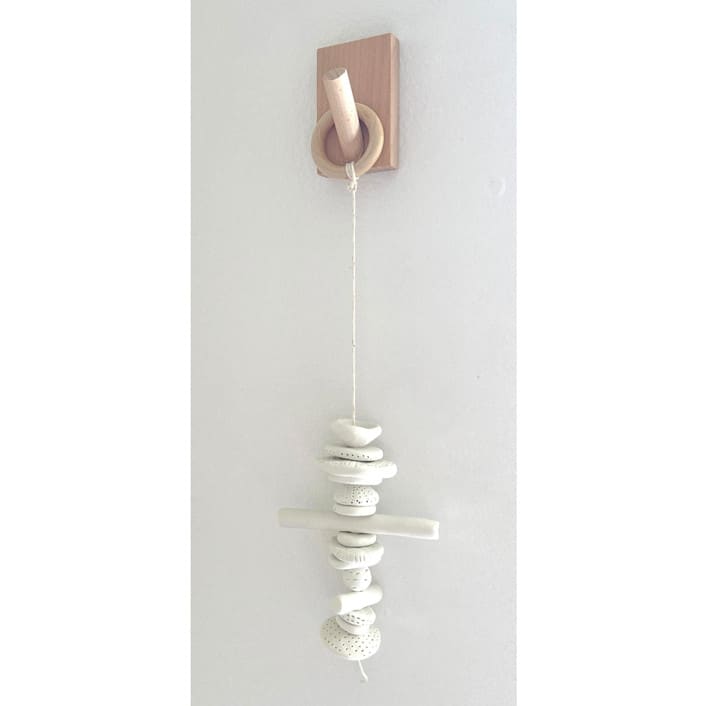 "totem3" - Hanging Mobile in white by tina johnson
