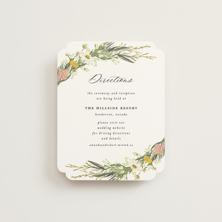 "Organic Florals" - Direction Cards in Blush by Susan Moyal - Front
