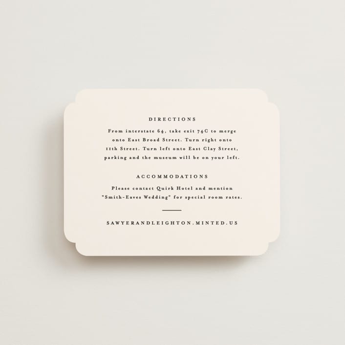 "Eternal" - Direction Cards in Ecru by Carly Reed Walker - Front