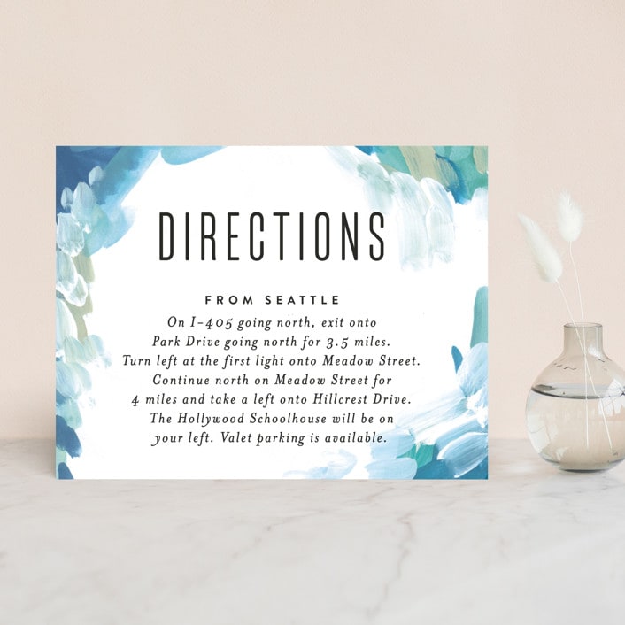 "Gallery Abstract Art" - Direction Cards in Ocean by Alethea and Ruth - Front