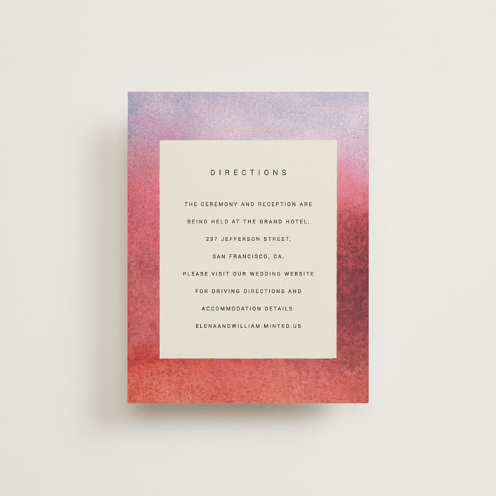 "At Dusk" - Direction Cards in Sunset by Sumak Studio - Front