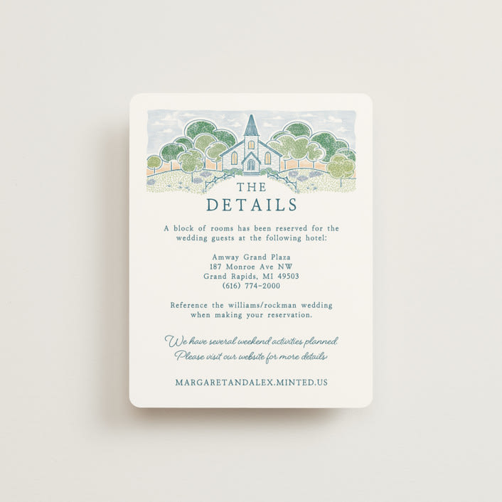 "Going to the Chapel" - Direction Cards in Meadow by Paper Sun Studio - Front