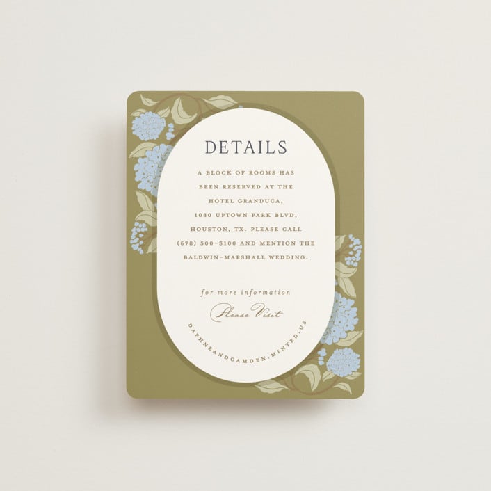 "Hydrangea Garden" - Direction Cards in Navy by Susan Zinader - Front