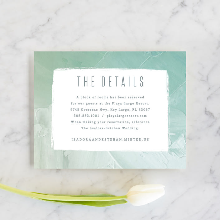 "Painted Sea" - Direction Cards in Seafoam by Hooray Creative - Front