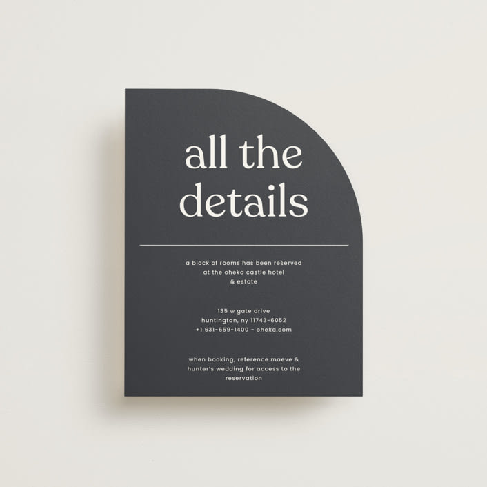 "Memo" - Direction Cards in Charcoal by Blustery August - Front