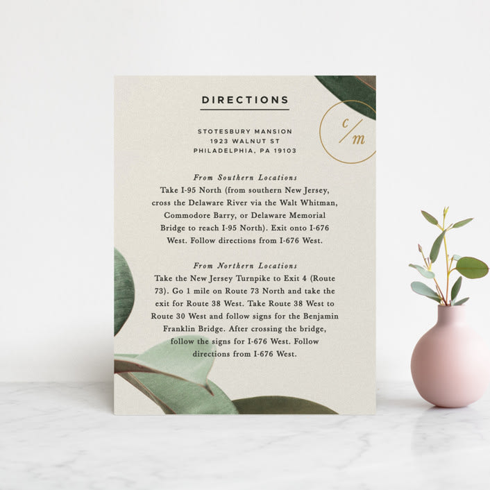 "Powder Room Florals" - Direction Cards in Cream by Ariel Rutland - Front